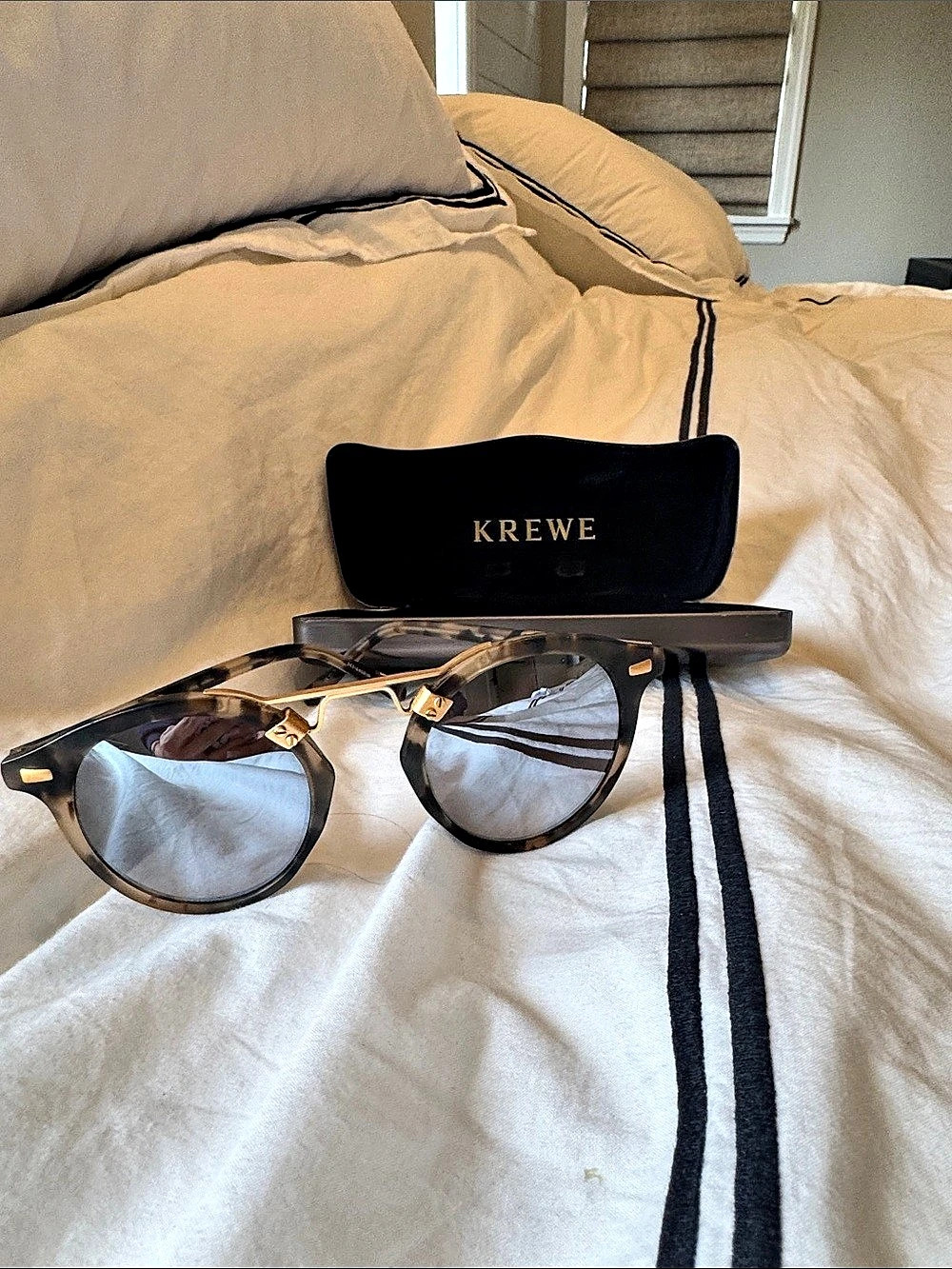 KREWE St. Louis Tortoiseshell Glasses Brown & Black